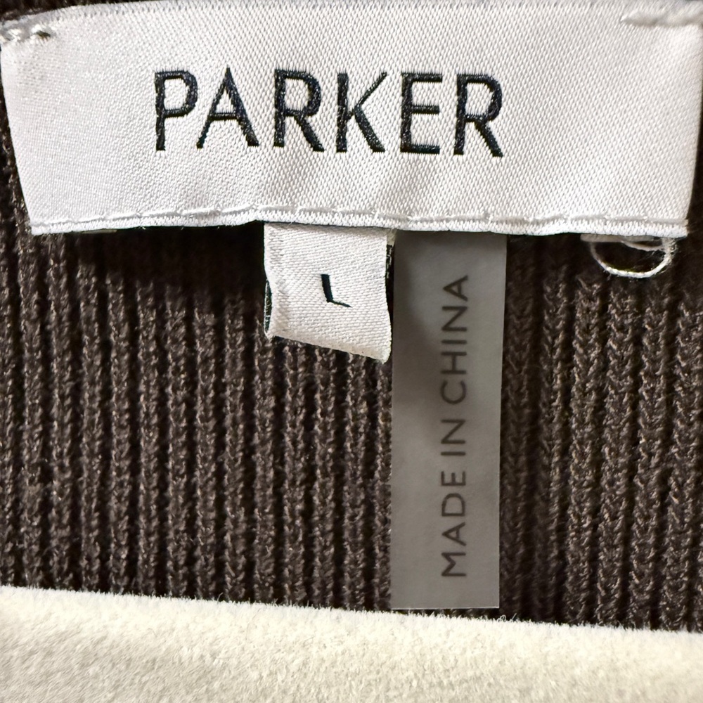 Parker Cargo Sleeve V Neck Sweater Deep Olive Khaki  Large Utility Military - Picture 5 of 10